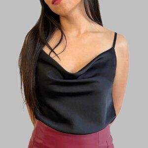 Spaghetti Strap Cowl Front Cami